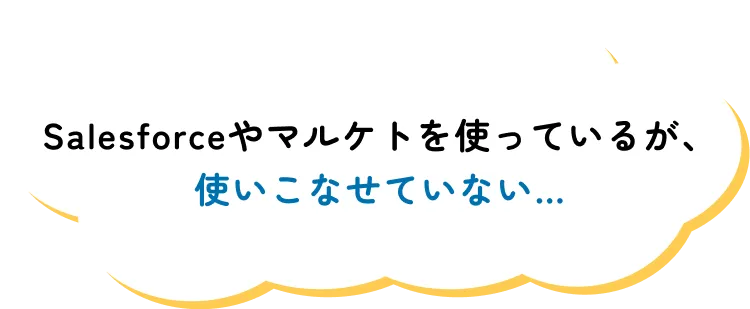 Salesforceやマルケトを使っているが、
使いこなせていない…